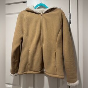 Faded Glory Tan Jacket with White Fleece Trim